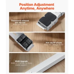 VEVOR Heavy Duty Furniture Appliances Rollers, 660 lbs Total Load, Extendable Appliance Rollers Mobile Washing Machine Base, Fridge Stand Dolly Movers for Refrigerators, Dryers, Dishwashers, White
