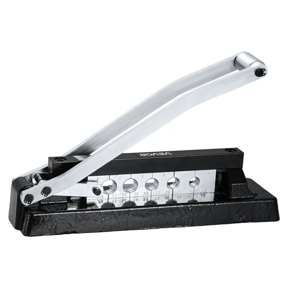 VEVOR Heavy Duty Hose Ferrule Crimping Tool, Standard Bench Hose Crimper with 5 Die Holes & 0.44"-0.63" Crimping Range for PVC Rubber Hoses, Air Hoses Crimping Repair Kit (Ferrules Not Included)