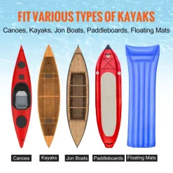 VEVOR Heavy Duty Kayak Cart, Foldable Canoe Trolley Cart with 12'' Tires, Adjustable Width 6.69"-17.32",350 Lb Weight Capacity Kayak Trolley for Kayaks Canoes Paddleboards Float Mats Jon Boats
