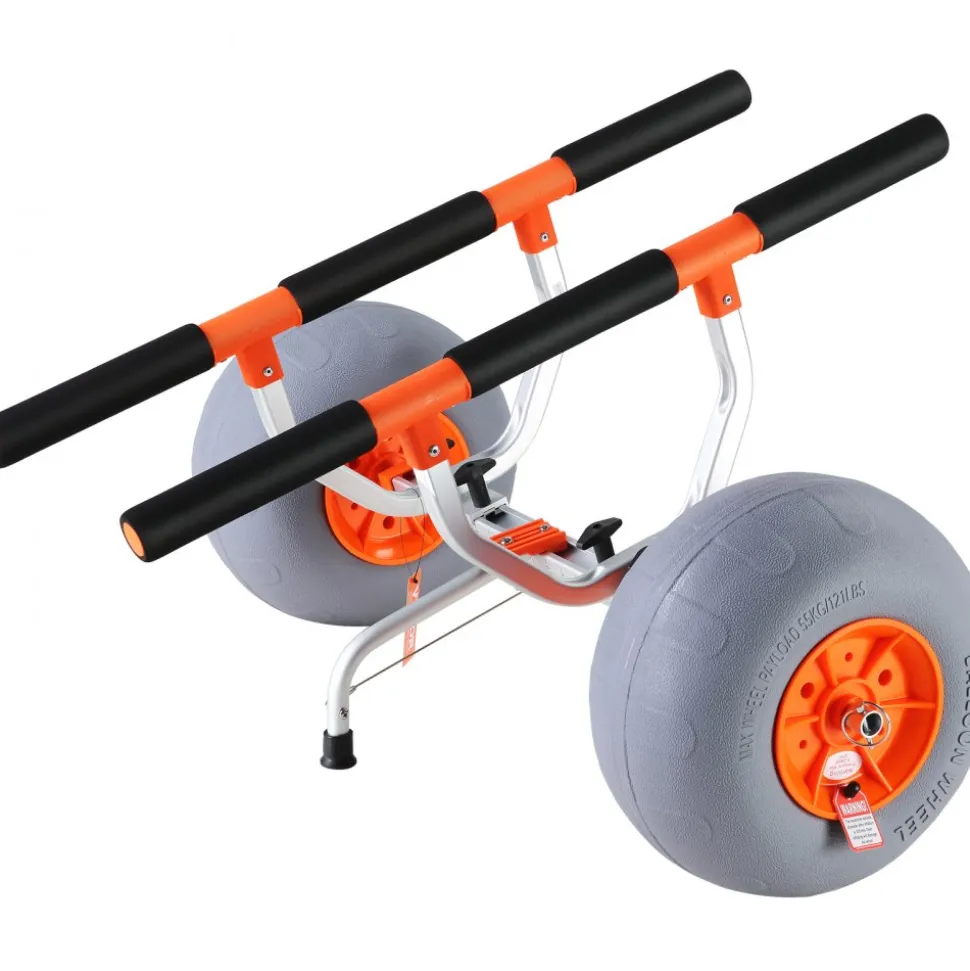 VEVOR Heavy Duty Kayak Cart, Foldable Canoe Trolley Cart with 12'' Tires, Adjustable Width 6.69"-17.32",350 Lb Weight Capacity Kayak Trolley for Kayaks Canoes Paddleboards Float Mats Jon Boats