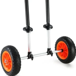 VEVOR Heavy Duty Kayak Cart, 280lbs Load Capacity, Detachable Canoe Trolley Cart with 10'' Solid Tires, Adjustable Width & Top Foam Protection, for Kayaks with Drain Holes of 2.54 cm and Above
