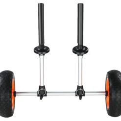 VEVOR Heavy Duty Kayak Cart, 280lbs Load Capacity, Detachable Canoe Trolley Cart with 10'' Solid Tires, Adjustable Width & Top Foam Protection, for Kayaks with Drain Holes of 2.54 cm and Above