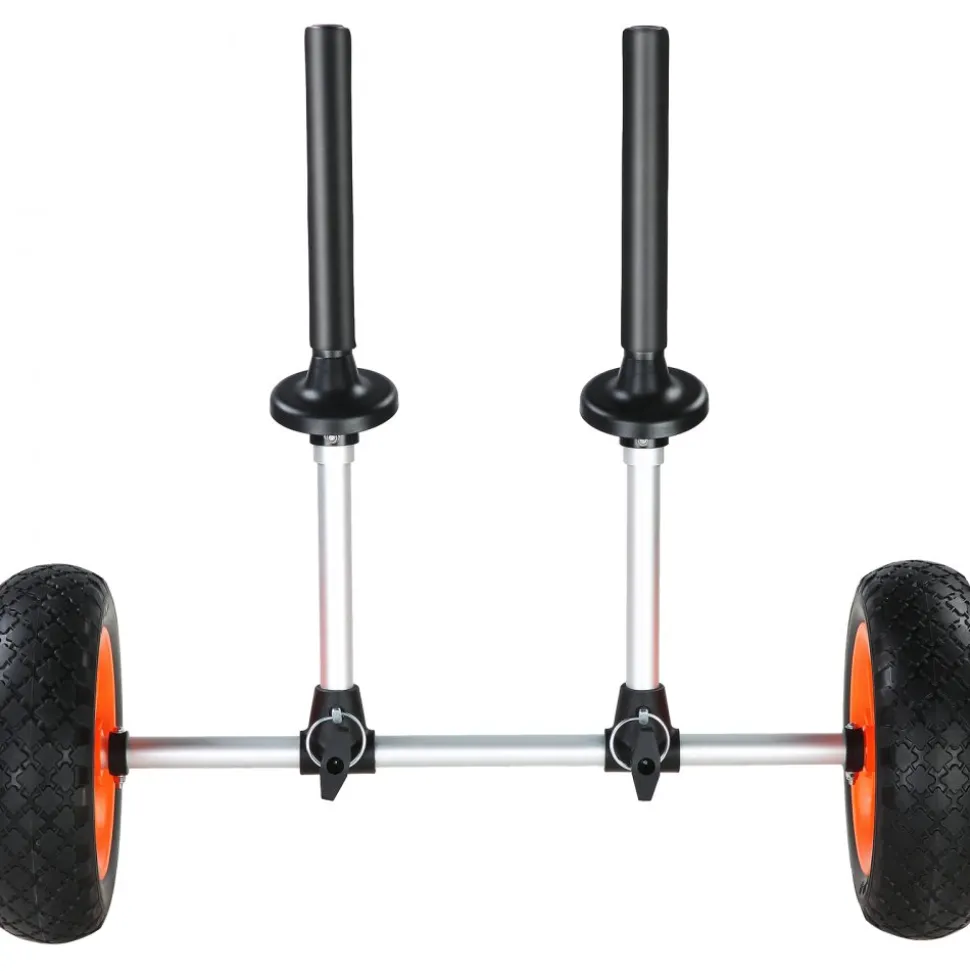 VEVOR Heavy Duty Kayak Cart, 280lbs Load Capacity, Detachable Canoe Trolley Cart with 10'' Solid Tires, Adjustable Width & Top Foam Protection, for Kayaks with Drain Holes of 2.54 cm and Above