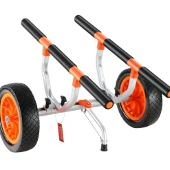 VEVOR Heavy Duty Kayak Cart, 450lbs Load Capacity, Detachable Canoe Trolley Cart with 12'' Solid Tires, Adjustable Width & Nonslip Support Foot, for Kayaks Canoes Paddleboards Float Mats Jon Boats
