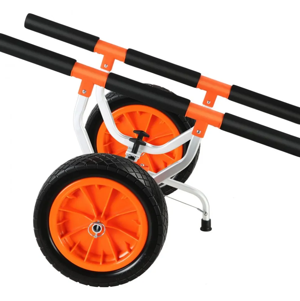 VEVOR Heavy Duty Kayak Cart, 450lbs Load Capacity, Detachable Canoe Trolley Cart with 12'' Solid Tires, Adjustable Width & Nonslip Support Foot, for Kayaks Canoes Paddleboards Float Mats Jon Boats