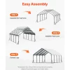 VEVOR Heavy Duty Metal Carport, 20 x 20 ft Outdoor Carport with Sturdy Frame & Roof, Car Garage Shade with Removable Sidewalls, Multi-Use Car Shelter for Pickup, Boat, Trucks & Tractors