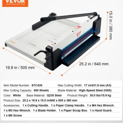VEVOR Heavy Duty Paper Cutter, 17