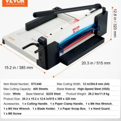 VEVOR Heavy Duty Paper Cutter, 12