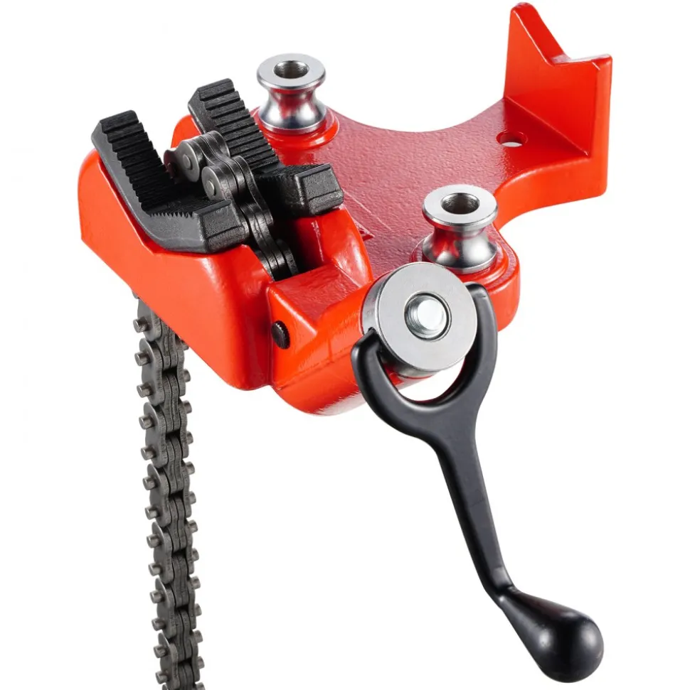 VEVOR Heavy-Duty Pipe Chain Vise, 1/4" - 6" Pipe Capacity, 28" Rugged Chain & Cast Iron Base, Industrial-Grade Pipe Clamping for Plumbing, Automotive Repairs, Metalworking