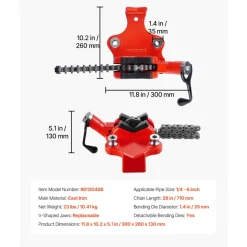 VEVOR Heavy-Duty Pipe Chain Vise, 1/4