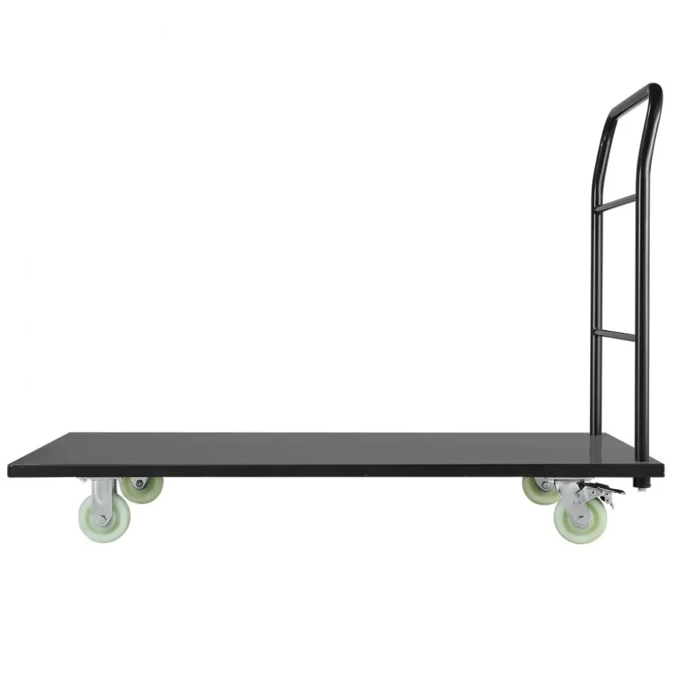 VEVOR Heavy Duty Platform Truck, 2000 lbs Capacity, Industrial Steel Flatbed Cart with Swivel Wheels and Handle, Platform Hand Push Truck Dolly, Easy Storage, for Luggage Moving, 60 x 27.6 x 42.9 in