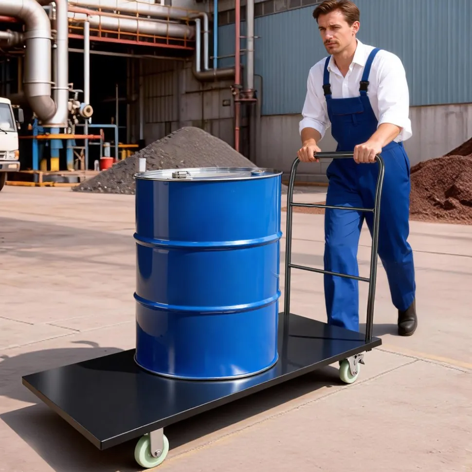 VEVOR Heavy Duty Platform Truck, 2000 lbs Capacity, Industrial Steel Flatbed Cart with Swivel Wheels and Handle, Platform Hand Push Truck Dolly, Easy Storage, for Luggage Moving, 60 x 27.6 x 42.9 in