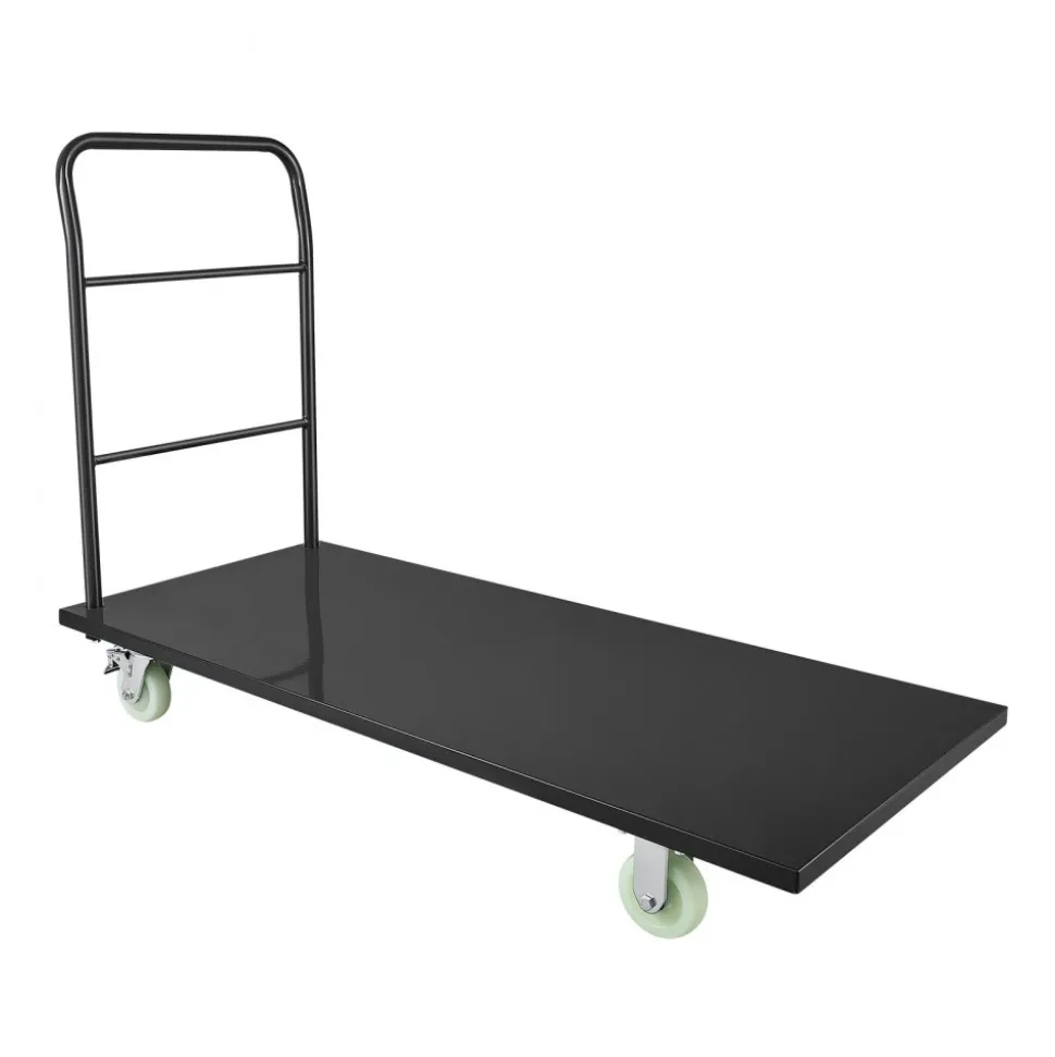 VEVOR Heavy Duty Platform Truck, 2000 lbs Capacity, Industrial Steel Flatbed Cart with Swivel Wheels and Handle, Platform Hand Push Truck Dolly, Easy Storage, for Luggage Moving, 60 x 27.6 x 42.9 in