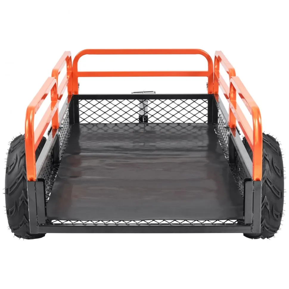 VEVOR Heavy Duty Steel ATV Dump Trailer, 1500-Pound Load Capacity 15 Cubic Feet, Tow Behind Dump Cart Garden Trailer, with Removable Sides and 2 Tires, for Mowers, Tractors, ATV, UTV