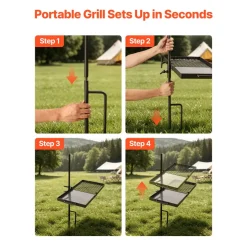 VEVOR Heavy Duty Swivel Campfire Grill, 24
