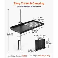 VEVOR Heavy Duty Swivel Campfire Grill, 24
