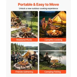 VEVOR Heavy Duty Swivel Campfire Grill, 24.4