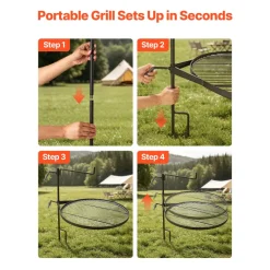 VEVOR Heavy Duty Swivel Campfire Grill, 24.4
