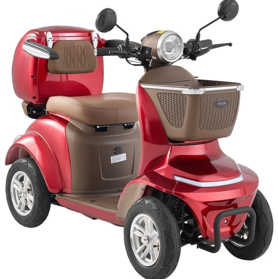 VEVOR Heavy Duty 4-Wheel Mobility Scooters for Seniors & Adults, 500lbs Capacity, 21.5 Miles 3-Speed Long Range, 1000W All Terrain Electric Recreational Scooter Wheelchair, 20° Max Climbing Capacity