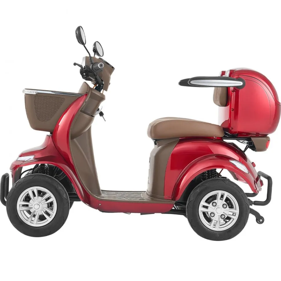 VEVOR Heavy Duty 4-Wheel Mobility Scooters for Seniors & Adults, 500lbs Capacity, 21.5 Miles 3-Speed Long Range, 1000W All Terrain Electric Recreational Scooter Wheelchair, 20° Max Climbing Capacity