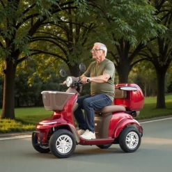 VEVOR Heavy Duty 4-Wheel Mobility Scooters for Seniors & Adults, 500lbs Capacity, 21.5 Miles 3-Speed Long Range, 1000W All Terrain Electric Recreational Scooter Wheelchair, 20° Max Climbing Capacity