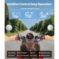 VEVOR Heavy Duty 4-Wheel Mobility Scooters for Seniors & Adults, 500lbs Capacity, 21.5 Miles 3-Speed Long Range, 1000W All Terrain Electric Recreational Scooter Wheelchair, 20° Max Climbing Capacity