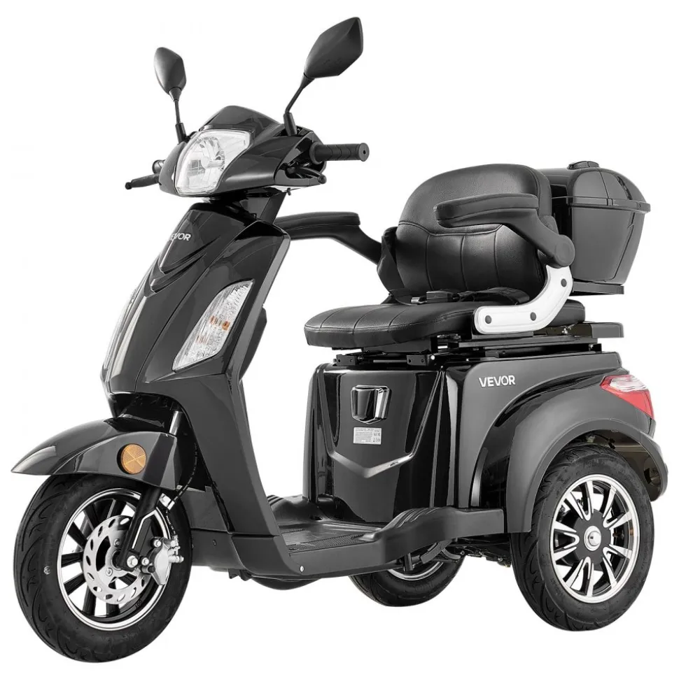 VEVOR Heavy Duty 3-Wheel Mobility Scooters for Seniors & Adults, 500lbs Capacity, 21.5 Miles 3-Speed Long Range, 1000W All Terrain Electric Recreational Scooter Wheelchair, 20° Max Climbing Capacity