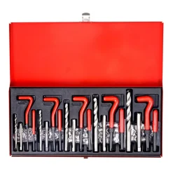 VEVOR Helicoil Thread Repair Kit, 166-Piece Metric HSS Drill Helicoil Repair Kit, M5 M6 M8 M10 M12 Heli Coil Rethreading Tool Kit with HSS Drill Bits Thread Inserts Taps Breakoff Installation Tools