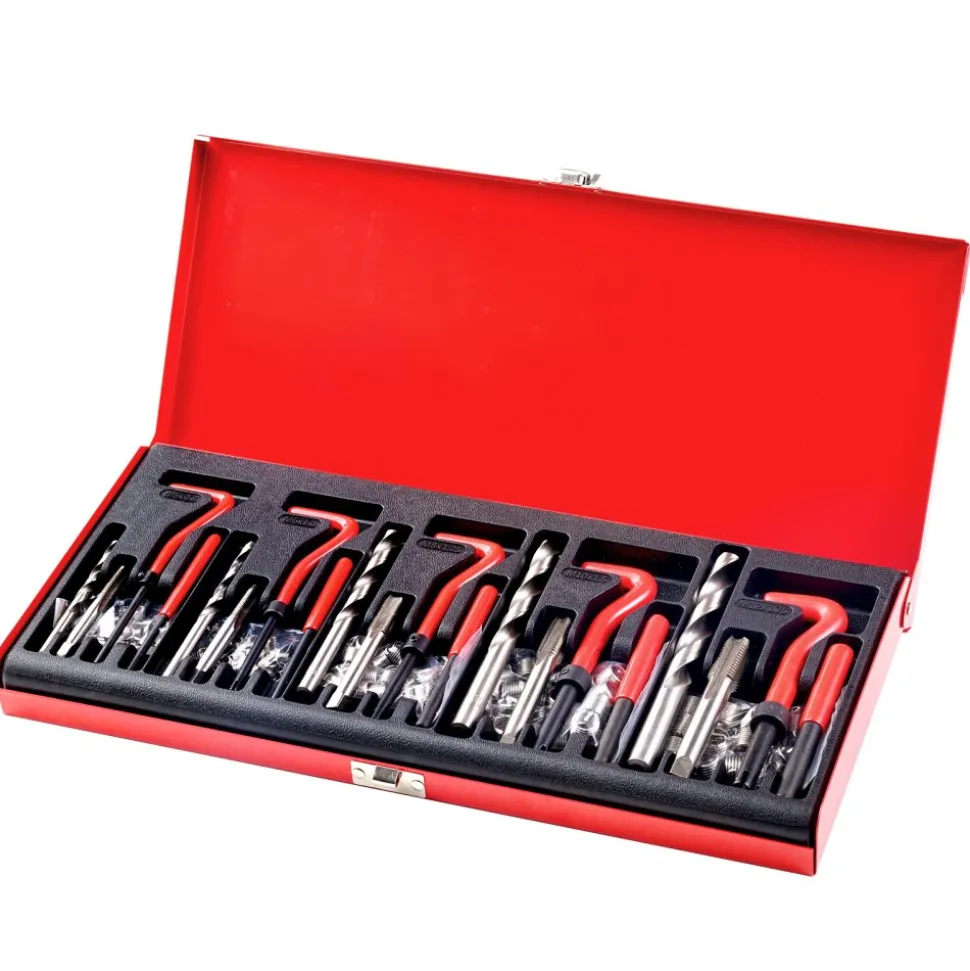 VEVOR Helicoil Thread Repair Kit, 166-Piece Metric HSS Drill Helicoil Repair Kit, M5 M6 M8 M10 M12 Heli Coil Rethreading Tool Kit with HSS Drill Bits Thread Inserts Taps Breakoff Installation Tools
