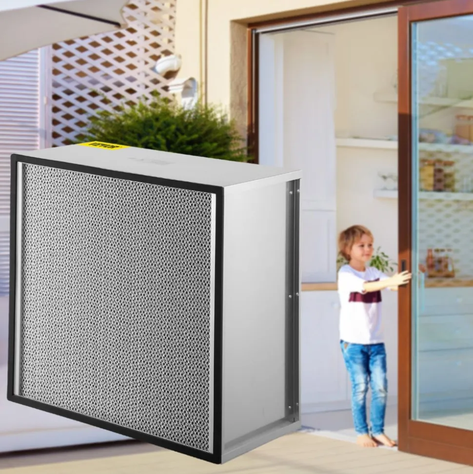 VEVOR HEPA Replacement Filter, 24''x24''x11.5'' AC Filter, True HEPA Pleated Air Filter, Air Filter Replacement with Galvanized Frame, 99.97% Standard Filter Compatible for HEPA Filter Novair 20