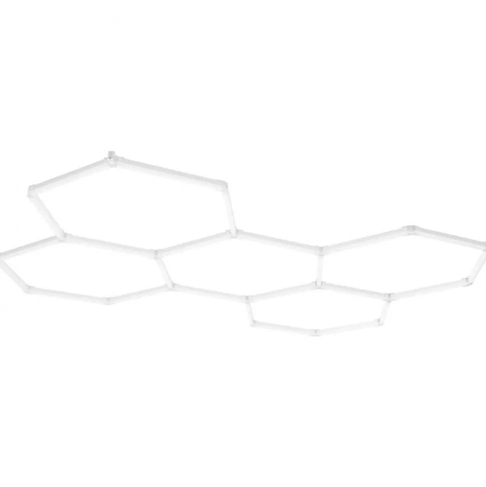 VEVOR Hexagon Garage Lights, 26400LM, 6500K 5 Grid Systems Honeycomb Hexagonal Garage LED Lights, DIY Cool White Car Detailing Garage Ceiling Lighting Bright Shop Light for Gym Basement Workshop