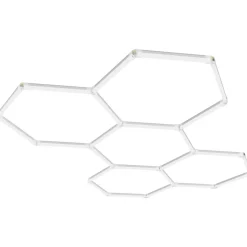 VEVOR Hexagon Garage Lights, 26400LM, 6500K 5 Grid Systems Honeycomb Hexagonal Garage LED Lights, DIY Cool White Car Detailing Garage Ceiling Lighting Bright Shop Light for Gym Basement Workshop