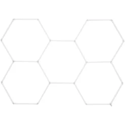 VEVOR Hexagon Garage Lights, 26400LM, 6500K 5 Grid Systems Honeycomb Hexagonal Garage LED Lights, DIY Cool White Car Detailing Garage Ceiling Lighting Bright Shop Light for Gym Basement Workshop