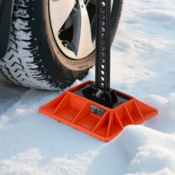 VEVOR High Lift Jack Base and Handle Keeper, 11.6" x 11.6" Off Road Jack Stand Base with 7000 Pound Capacity, Heavy-Duty Farm Jacks Support Stand for Most Jacks with 7.3" x 4.7" Base, Red