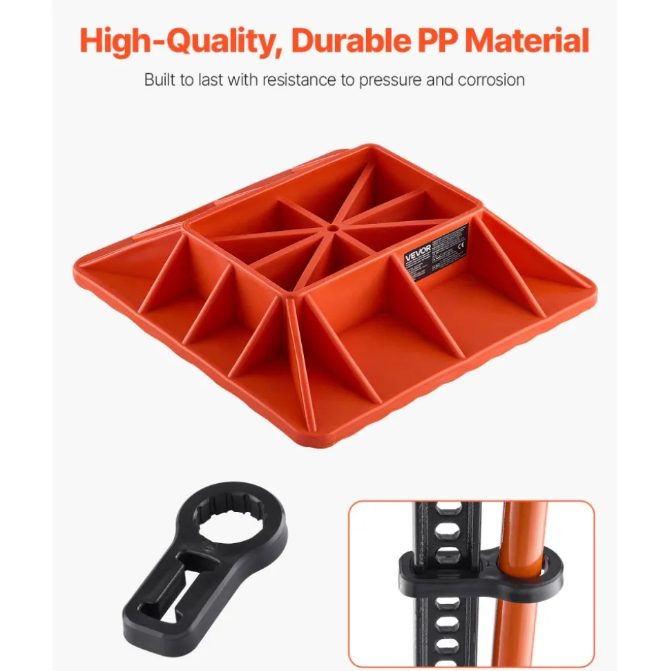 VEVOR High Lift Jack Base and Handle Keeper, 11.6" x 11.6" Off Road Jack Stand Base with 7000 Pound Capacity, Heavy-Duty Farm Jacks Support Stand for Most Jacks with 7.3" x 4.7" Base, Red
