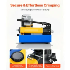 VEVOR High Pressure Hydraulic Hose Crimper, Manual Hose Crimping Tool with 8 Dies & 0.24