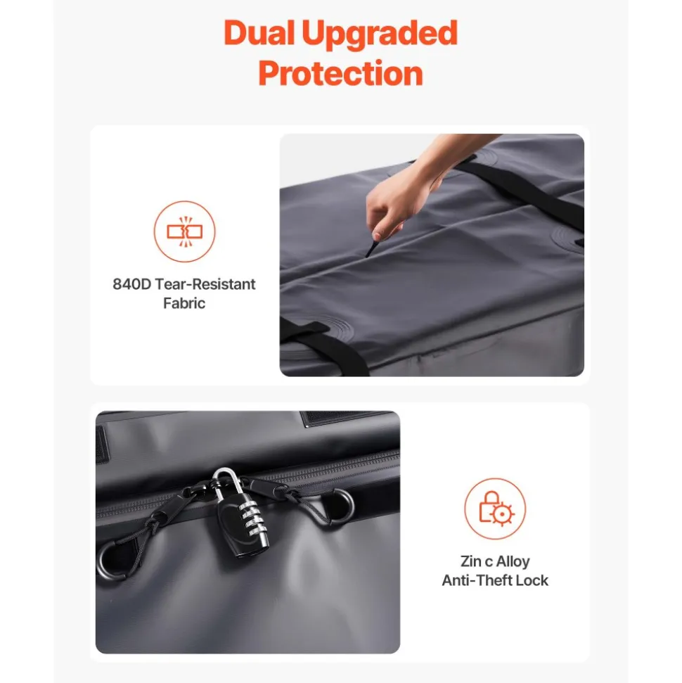 VEVOR Hitch Cargo Carrier Bag, Waterproof 840D PVC, 60.24 x 24.02 x 35.94 in (30 Cubic Feet), Heavy Duty Cargo Bag for Truck Bed Storage with Reinforced Straps, Suitable for Car SUV Vans Hitch Basket