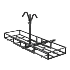 VEVOR Hitch Cargo Carrier Bike Rack, 66" x 20" x 6" Folding Hitch Mount Cargo Carrier for 2 Fat Tire/Mountain Bikes, 500LBS Capacity High-Strength Steel Luggage Basket Fits 2" Receiver for SUV Pickups