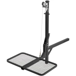 VEVOR Hitch Deer Hoist with Lifting System Platform, 300 lbs Load Capacity, Game Hoist Winch Lift with 2-inch Receiver, 360-Degree Swivel Shaft & Foldable, Hitch-Mounted Deer Hanger for Moving Game