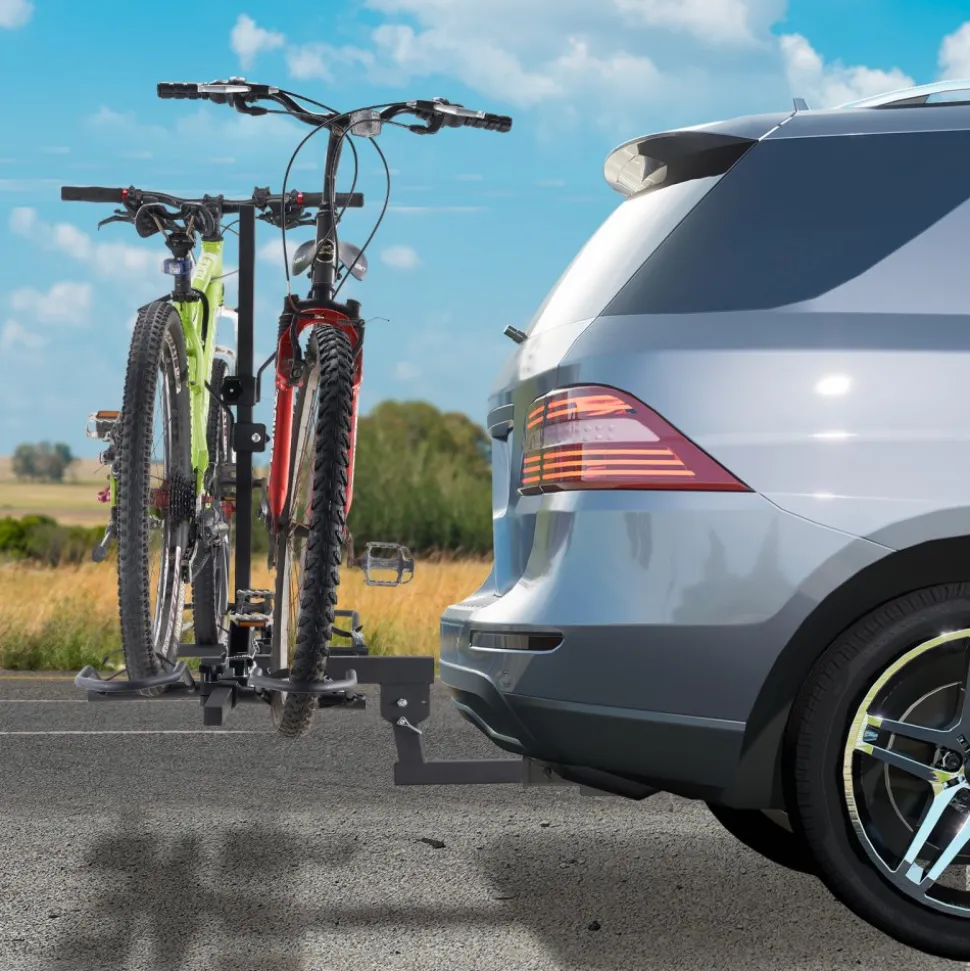 VEVOR Hitch Mount Bike Rack, 2-Bike Platform Style, 160 LBS Max Capacity Bike Rack Hitch for 2-inch Receiver, Titling and Folding Bike Carrier with Tires up to 5" Wide, for Car, SUV, Truck, RV