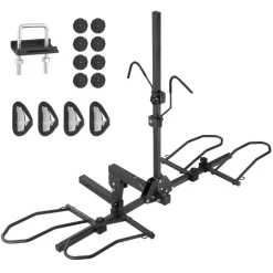 VEVOR Hitch Mount Bike Rack, 2-Bike Platform Style, 160 LBS Max Capacity Bike Rack Hitch for 2-inch Receiver, Titling and Folding Bike Carrier with Tires up to 5