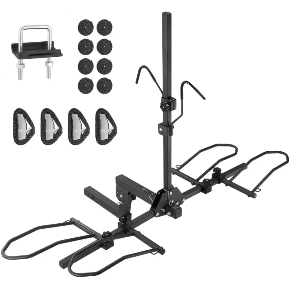 VEVOR Hitch Mount Bike Rack, 2-Bike Platform Style, 160 LBS Max Capacity Bike Rack Hitch for 2-inch Receiver, Titling and Folding Bike Carrier with Tires up to 5" Wide, for Car, SUV, Truck, RV