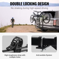 VEVOR Hitch Mount Bike Rack, 4-Bike Carrier Rack, 150 LBS Capacity Bike Rack Hitch for 2-inch Receiver, Titling and Folding Bike Carrier with No-Wobble U Bolt and Strap, for Car, SUV, Truck, RV