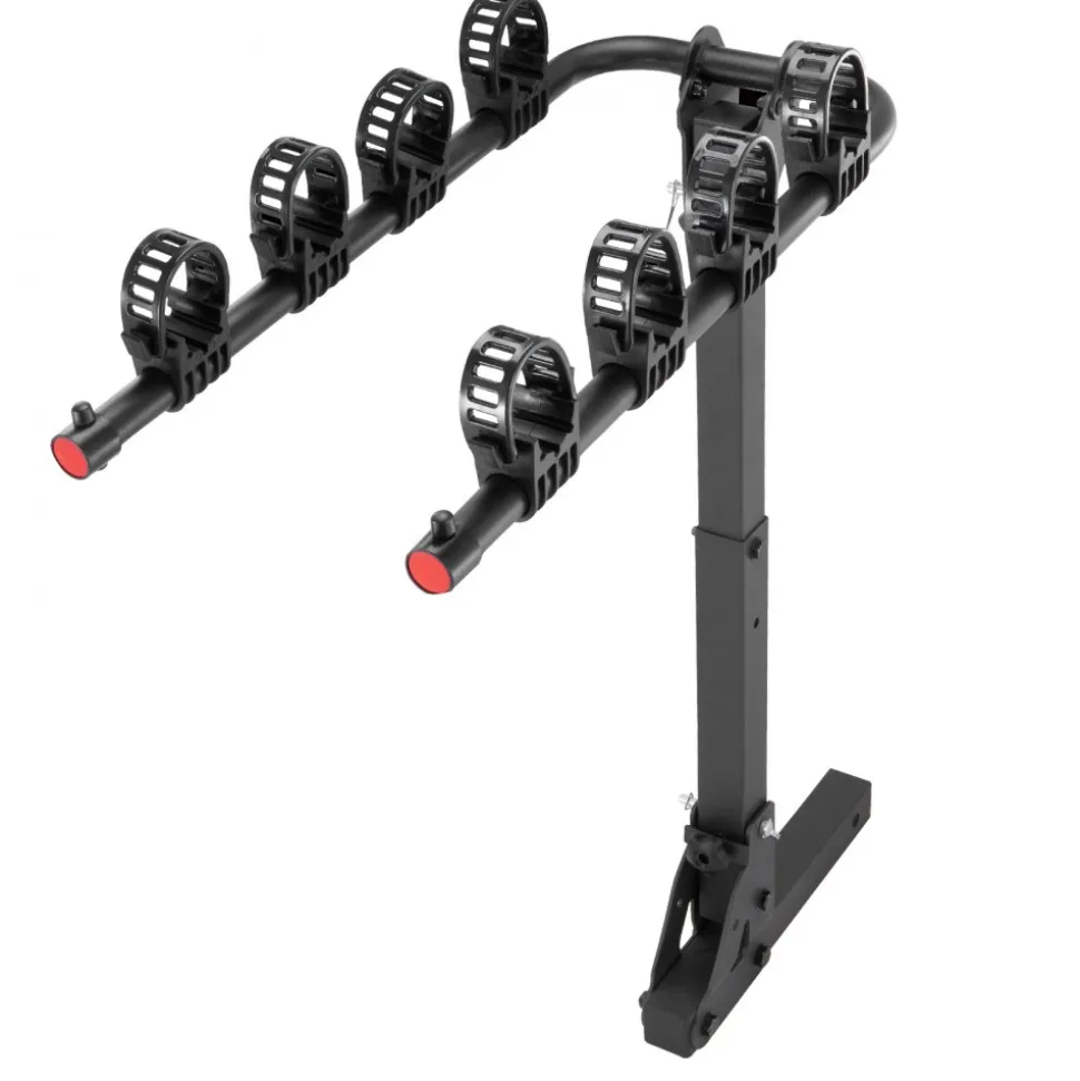 VEVOR Hitch Mount Bike Rack, 4-Bike Carrier Rack, 150 LBS Capacity Bike Rack Hitch for 2-inch Receiver, Titling and Folding Bike Carrier with No-Wobble U Bolt and Strap, for Car, SUV, Truck, RV