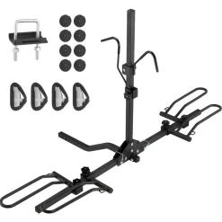 VEVOR Hitch Mount Bike Rack, 2-Bike Platform Style, 80 LBS Max Capacity Bike Rack Hitch for 1.25-/2-inch Receiver, Titling and Folding Bike Carrier with Tires up to 2.4