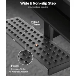 VEVOR Hitch Step for 2 Inch Receiver, Universal Rear Bumper Guard Protector with 350 LBS Load Capacity, Wide & Non-Slip Tow Hitch Step with Pin Kit and Stabilizer, Fit for Pickup, Trailer, Truck, SUV