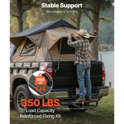 VEVOR Hitch Step for 2 Inch Receiver, Universal Rear Bumper Guard Protector with 350 LBS Load Capacity, Strong Mild Steel Construction with Pin Kit and Stabilizer, Fit for Truck, SUV, Pickup, Trailer