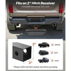 VEVOR Hitch Step for 2 Inch Receiver, Universal Rear Bumper Guard Protector with 350 LBS Load Capacity, Wide & Non-Slip Tow Hitch Step with Pin Kit and Stabilizer, Fit for Truck, SUV, Pickup, Trailer