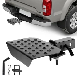 VEVOR Hitch Step for 2 Inch Receiver, Universal Rear Bumper Guard Protector with 350 LBS Load Capacity, Wide & Non-Slip Tow Hitch Step with Pin Kit and Stabilizer, Fit for Truck, SUV, Pickup, Trailer