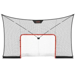 VEVOR Hockey Goal Goal and Backstop Net Set, 12x7 ft Durable Hockey Net with Extended Coverage, Lightweight Portable Complete Training Accessory Set, Easy Assembly, for Youth and Adults